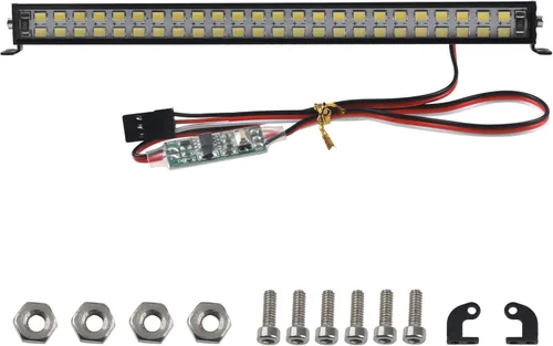 Barra de luz RC para techo, lámpara LED de carrocería, doble luz de techo compatible con Traxxas Slash Rustler Trx4 Axial SCX10 Tamiya Wraith D90