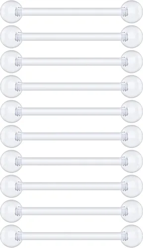 Miniatura 14 de Anillos de plástico para pezón – Anillos de lengua transparentes – Piercing hipoalergénico recto Bioflex
