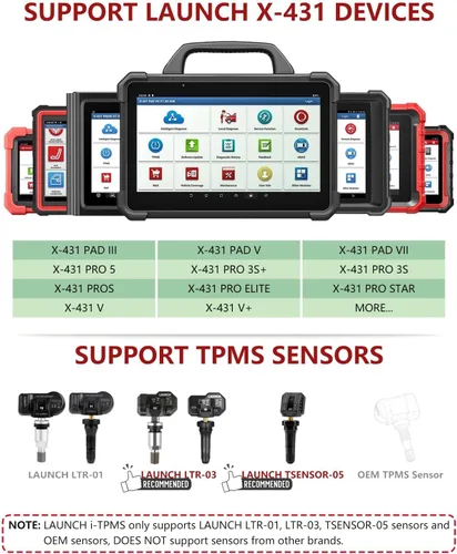 Miniatura 5 de LAUNCH X-431 i-TPMS Sistema de monitor de presión de neumáticos Herramienta de servicio con escáner X-431 y aplicación i-TPMS compatible
