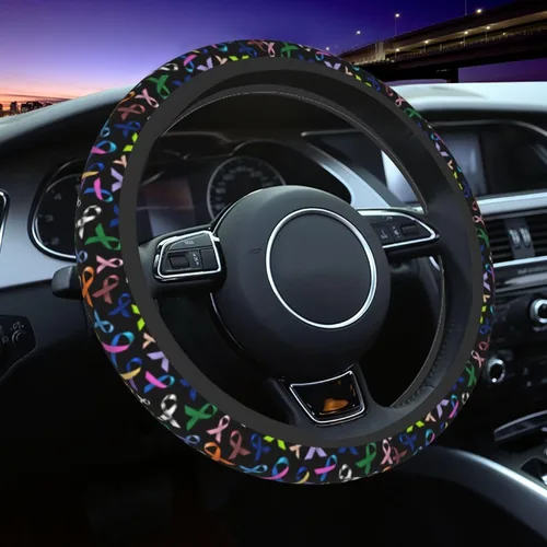 Miniatura 16 de Funda para volante con estampado de huellas de pata de cachorro gris dorado, accesorios de coche lindos para mujeres y niñas, femenino, universal