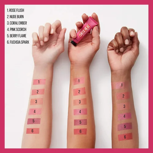 Miniatura 6 de Maybelline Cheek Heat Rubor en Gel-Crema, Maquillaje Ligero, Sensación Transpirable, Toque Sutil de Color, Aspecto Natural, Acabado Luminoso, Sin