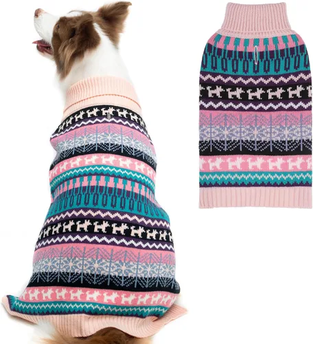 Miniatura 23 de Mihachi Suéter para perro, abrigo de invierno, ropa con rayas coloridas para clima frío, talla M