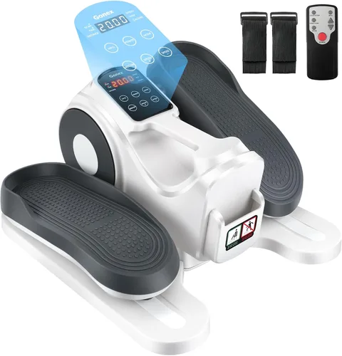 Gonex Under Desk Elliptical Exercise Machine Electric Sitting Seated Leg Pedal Exerciser with Resistance for Seniors Elderly Home 3 in 1 Mini Blanco