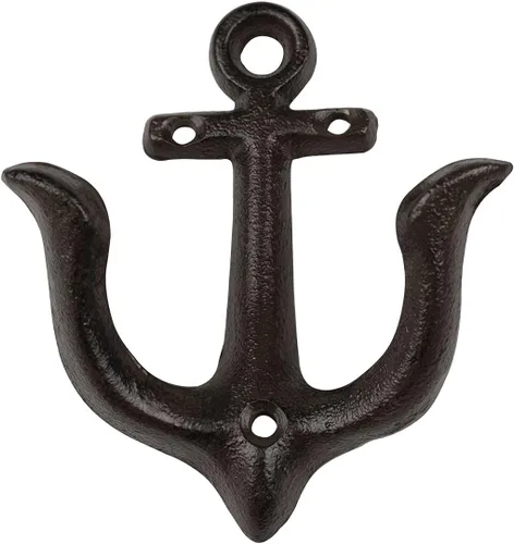 Miniatura 3 de Soporte de papel higiénico de cuerda náutica con gancho de metal para decoración de baño (negro)