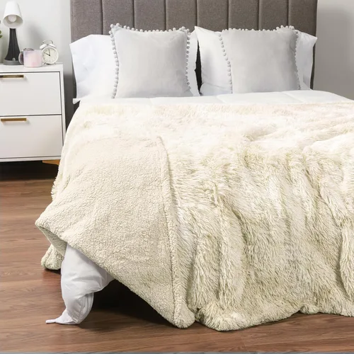 Miniatura 9 de PAVILIA Manta mullida beige crema para sofá, afelpada y cálida, súper suave y gruesa de piel sintética y sherpa, 50 x 60 pulgadas
