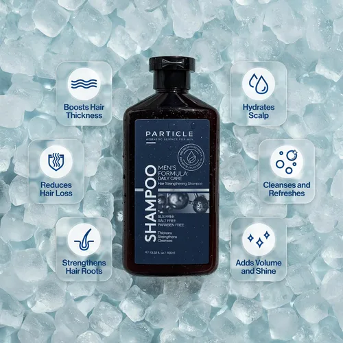 Miniatura 2 de Particle Champú para engrosar el cabello para hombres, champú para hombres, fórmula limpiadora hecha con biotina, capixyl, redensyl, ginseng