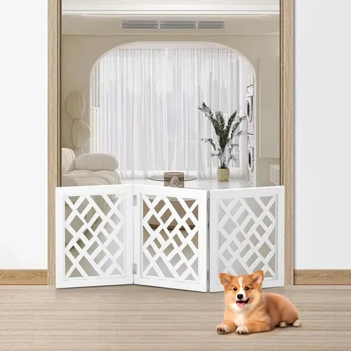 Miniatura 4 de Diseño de Recorte 16" Puerta Corta para Perros Pequeños, Puerta Plegable Retráctil para Cachorros Interior - Barrera para Mascotas Liviana