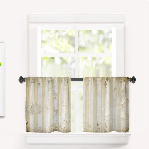 Miniatura 219 de Cortinas opacas de poliéster multicapa para cafetería, con diseño de diamantes, 2 unidades, 26 x 24 pulgadas