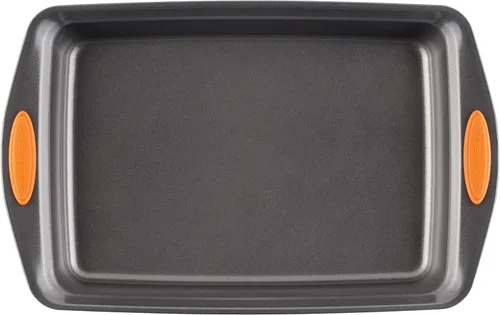 Miniatura 2 de Rachael Ray Utensilios para hornear, molde antiadherente para hornear / pasteles con tapa y agarres, rectangular, 9 x 13 pulgadas, gris Gris