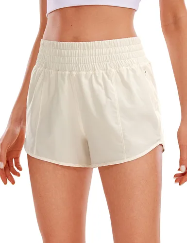 Miniatura 82 de CRZ YOGA Pantalones cortos de correr de cintura alta para mujer de 2.5 pulgadas, forro de malla de secado rápido para entrenamiento deportivo