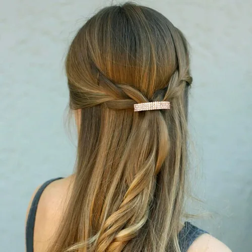 Miniatura 5 de HINZIC 4 pinzas para el cabello con diamantes de imitación de 2 pulgadas, color plateado y dorado, pasadores de primavera con cristales brillantes