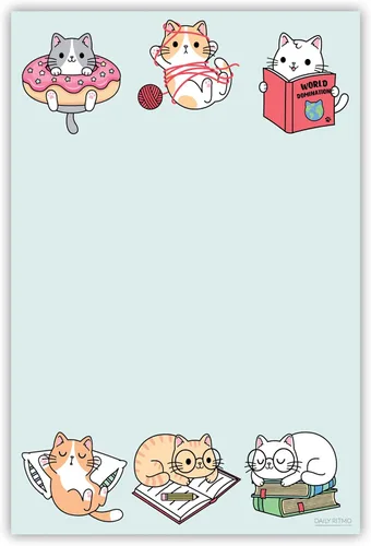 Miniatura 8 de Lista de tareas adhesiva linda de gato kawaii Cuaderno de notas de humor de gato, tarjeta de notas para regalo para amantes de los gatos 50