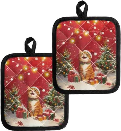 Miniatura 8 de Juego de soportes para macetas de flores rojas de pollo blanco y negro, resistentes al calor, almohadillas calientes para horno, antideslizantes