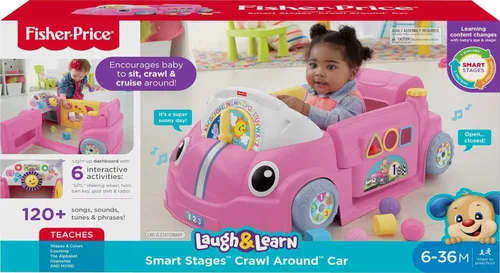 Miniatura 6 de Laugh & Learn Etapas de Smart Crawl Azul alrededor coche, Auto Smart Stages, rosa, Rosado