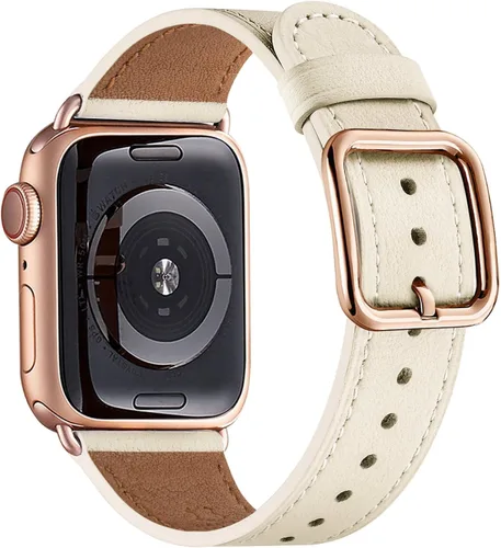 Miniatura 63 de MNBVCXZ Correas de cuero compatibles con Apple Watch para mujeres, correa de repuesto genuina para iWatch Series 11 10 9 8 7 6 5 4 3 2 1 SE 3 SE 2