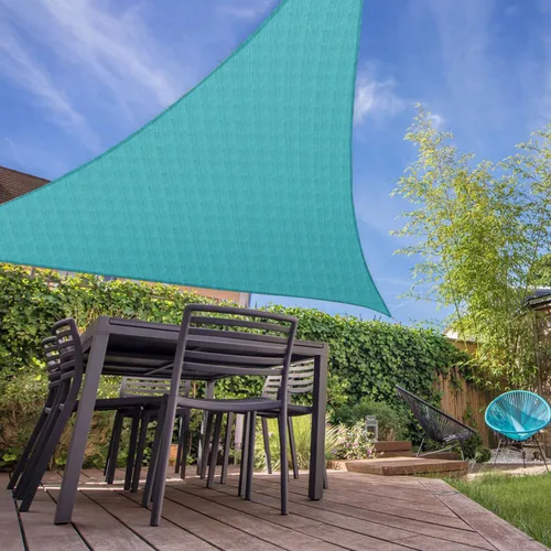 Miniatura 7 de E&K Sunrise - Toldo parasol triangular de 10 x 10 x 10 pies, bloquea los rayos UV, para patio, jardín, al aire libre (turquesa)