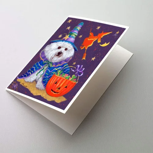 Miniatura 22 de Caroline's Treasures PPP3013GCA7P - Tarjetas de felicitación y sobres para mascotas de Basset Hound Teacher, paquete de 8 tarjetas en blanco