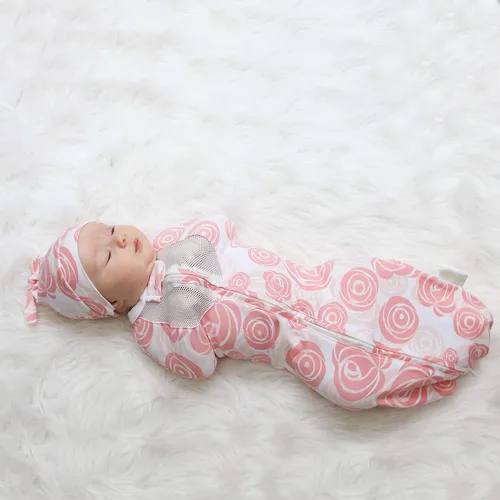 Miniatura 6 de Woombie Baby Air Nursery Swaddling Mantas para bebés Rosas rosa/blancas