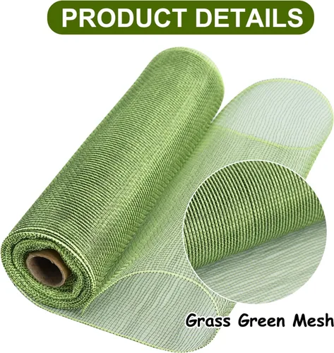 Miniatura 3 de TONIFUL 2 Rollos de 10 Pulgadas de Cinta de Malla Decorativa Verde Salvia, Tela de Malla para Suministros de Corona de Malla, Adornos de Puerta