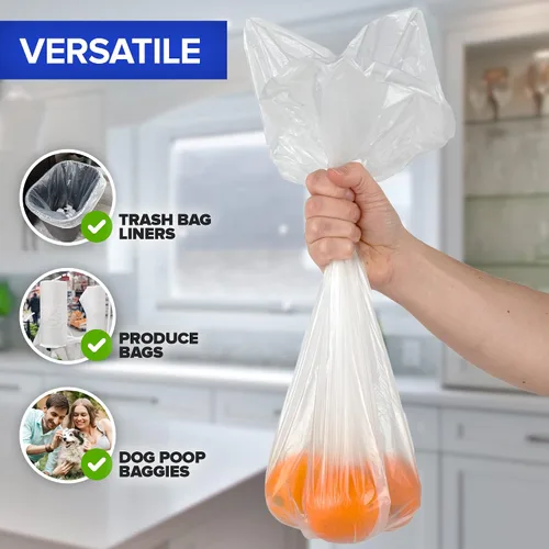 Miniatura 7 de Stock Your Home Bolsas de basura pequeñas sin perfume de 4 galones, 200 unidades, 12.7 micras de grosor, sello de estrella a prueba de fugas, caja