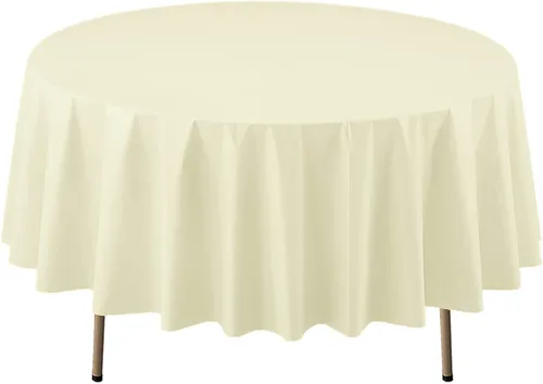 Miniatura 17 de Party Essentials Mantel redondo de plástico desechable de 84 pulgadas, 3 unidades, color negro
