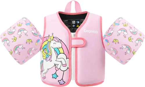 Miniatura 13 de Gogokids Chaleco de natación para bebé, flotadores para niños de 33-66 libras, chaqueta de natación para niños con alas de agua para niños de 2 3 4