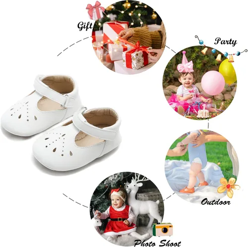 Miniatura 133 de Felix & Flora Zapatos de bebé de suela suave - Zapatos de bebé para caminar, mocasines, suela de goma, zapatos de cuna
