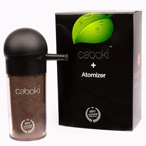 Caboki Fibras capilares para adelgazar el cabello con aplicador de fibra capilar incorporado, fibra capilar a base de plantas para hombres y