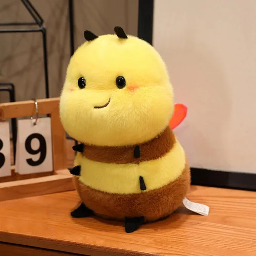 Miniatura 8 de Peluche de abeja realista de 8 pulgadas, lindo animal de peluche de abeja salvaje, ultra suave, regalos Kawaii para niños y adultos, amarillo