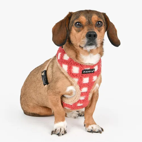 Miniatura 3 de Puppia Stefan - Arnés para perro sobre la cabeza cálido de invierno, con patrón de gofre, ajustable en el pecho para perros pequeños y medianos