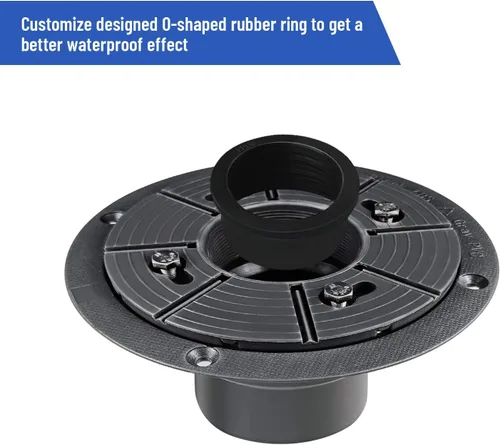 Miniatura 5 de Kit de base de drenaje de ducha de 2 pulgadas, desagüe de PVC con brida base, adaptador, acoplador y junta para instalación de ducha cuadrada/lineal