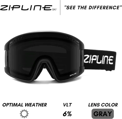 Miniatura 2 de Gafas de esquí Zipline KLIK - Lentes magnéticas sin niebla, policarbonato cilíndrico doble, ventilación ajustable, sistema de lente magnética