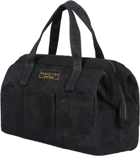 Miniatura 14 de Bolsa Portaherramientas, Bolsa de Herramientas de Lona Encerada Resistente de 13 Pulgadas de Boca Ancha, Bolsa de Herramientas de Parte Superior