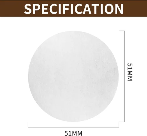 Miniatura 3 de 1000 piezas de filtro de papel de café para máquina de café espresso, disco de filtro espresso no blanqueado de 51 mm, portafiltro de papel