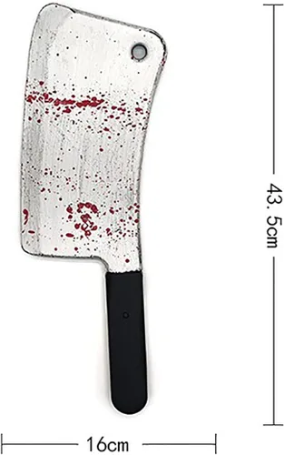 Miniatura 3 de Cooplay Cuchillo de plástico de carnicero de sangre para cosplay, accesorios de plástico realistas de terror, divertido para Halloween, fiesta