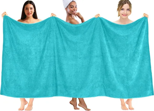Miniatura 62 de DAN RIVER Paquete de 2 sábanas de baño de 35x70 pulgadas, sábanas de baño jumbo acanaladas para adultos, toallas grandes gruesas y absorbentes