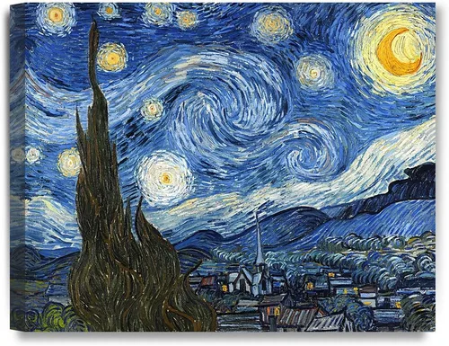 Miniatura 48 de Serie de pinturas de Vincent Van Gogh (favoritos). Reproducción de arte clásico de Van Gogh, impreso en lienzo Noche estrellada