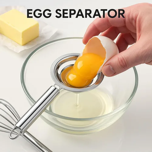 Miniatura 6 de Separador de huevos de acero inoxidable, herramienta de separación blanca de yema de huevo, herramienta de separación de huevo crudo, herramienta