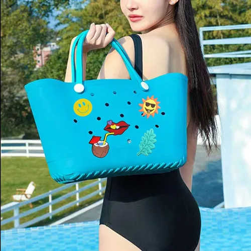 Miniatura 3 de Lckaey Accesorios de bolsa de playa de goma-Decoración de goma de PVC para bolso de EVA Bogg Insertos Sport Charms Y064Figure 6 Figura 6