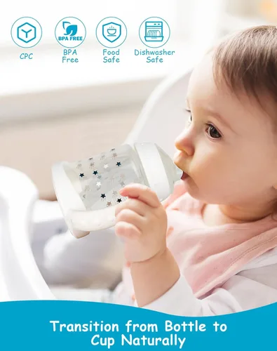 Miniatura 9 de Kit de conversión de boquilla suave para copa de aprendiz NUK, kit de transición para niños pequeños con boquilla de silicona para sorber, popote