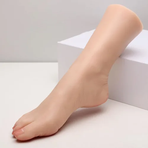 Miniatura 7 de Zishine Modelo de pie femenino de silicona, maniquí de pies de silicona integrado en el hueso, arrugas en las suelas, fijación ósea articular según