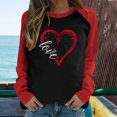 Miniatura 65 de Sudadera de manga larga con estampado de leopardo y corazón para mujer, para el día de San Valentín, sin botones, para niñas, regalos
