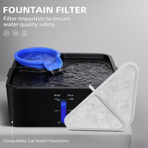Miniatura 2 de Reemplazo automático de filtros de fuentes para mascotas, dispensador de múltiples filtros para perros de 230 oz/7 L, sistema de filtración