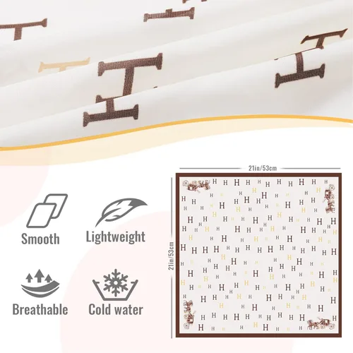 Miniatura 7 de EXTREE Pañuelo de satén sedoso de moda para mujeres y niñas exquisito patrón ligero seda elegante bufandas 27.5 x 27.5 pulgadas