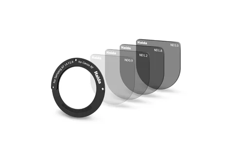 Haida Lente trasera ND 4 Kit de filtro ND8 ND16 ND64 ND1000 3,4,6,10 Stop Compatible con Samyang AF 0.551 in F2.8 RF Lente para Canon RF HD4653