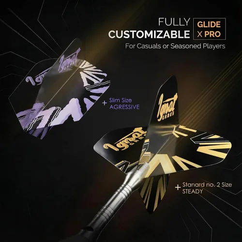 Miniatura 4 de IgnatGames Steel Tip Dart Set - Brass Barrels with Tempered Steel Points, Aluminum Shafts, 16 GlideXPro Flights (Standard No. 2 + Slim), Lila - Dark