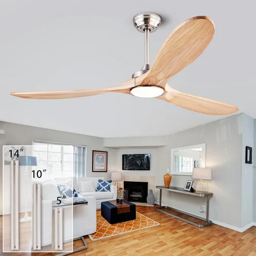 Miniatura 15 de QUTWOB Ventilador de techo de madera de 42 pulgadas con control remoto de luces, motor CC silencioso de 3 aspas para patio, sala de estar, Cuerpo