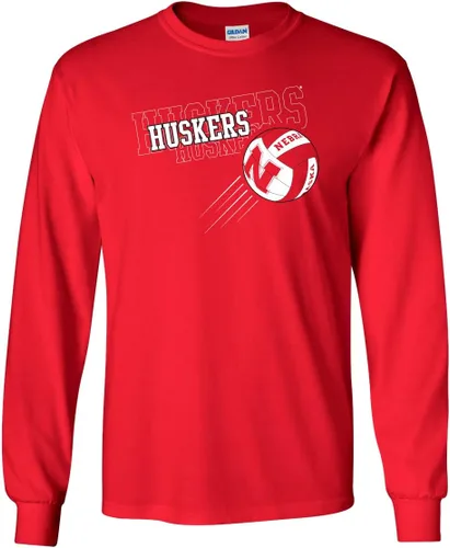 Miniatura 19 de CornBorn Elige tu diseño - Camisetas de manga larga de voleibol de Nebraska Voleibol Script Huskers - Blanco