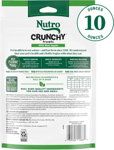 Miniatura 11 de Nutro Golosinas crujientes para perros con manzana real, bolsa de 10 onzas