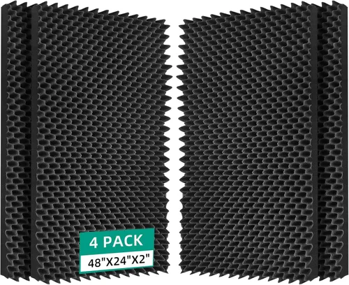 Miniatura 9 de Insonorización eficaz: paneles de espuma insonorizada en forma de caja de huevos ZHOJEREL – 48 x 24 x 2 pulgadas, para reducción de ruido y Verde